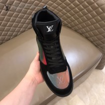 LV 新款 炫彩高幫運動鞋