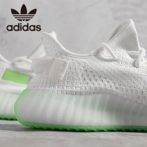 原單椰子鞋  白配綠 巴斯夫真爆Adidas Yeezy 350 Boost V2 定制版