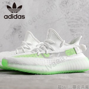 原單椰子鞋  白配綠 巴斯夫真爆Adidas Yeezy 350 Boost V2 定制版