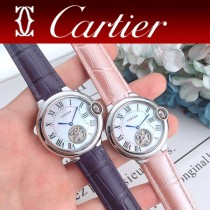 CARTIER-317 卡地亞 CARTIER藍氣球系列女玫瑰金表 陀飛輪機械女表