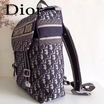 DIOR迪奧原版皮  新款Oblique刺繡老花帆布背包-01