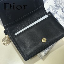 DIOR迪奧 編號0011-07原版皮新款Lady Dior藤格紋漆皮革翻蓋式卡套