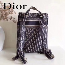 DIOR迪奧原版皮  新款Oblique刺繡老花帆布背包-01