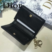 DIOR迪奧 編號0011-04原版皮新款Lady Dior藤格紋漆皮革翻蓋式卡套