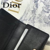 DIOR迪奧 編號0011-04原版皮新款Lady Dior藤格紋漆皮革翻蓋式卡套