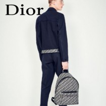 DIOR迪奧原版皮   Oblique帆布情侶款雙肩背包