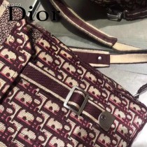 DIOR迪奧原版皮  新款Oblique刺繡老花帆布背包-02