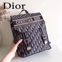 DIOR迪奧原版皮  新款Oblique刺繡老花帆布背包-01