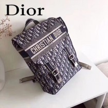 DIOR迪奧原版皮  新款Oblique刺繡老花帆布背包-01