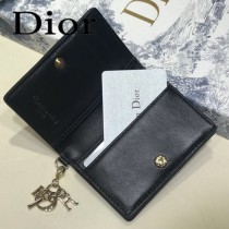 DIOR迪奧 編號0011-04原版皮新款Lady Dior藤格紋漆皮革翻蓋式卡套