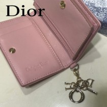 DIOR迪奧 編號0011-01原版皮新款Lady Dior藤格紋漆皮革翻蓋式卡套