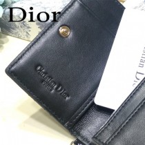 DIOR迪奧 編號0011-07原版皮新款Lady Dior藤格紋漆皮革翻蓋式卡套