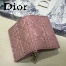 DIOR迪奧 編號0011-01原版皮新款Lady Dior藤格紋漆皮革翻蓋式卡套