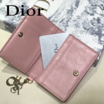 DIOR迪奧 編號0011-05原版皮新款Lady Dior藤格紋漆皮革翻蓋式卡套