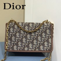 DIOR  迪奧型號M5871-01小號 原版皮Oblique郵差包