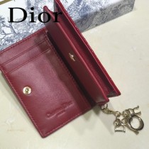 DIOR迪奧 編號0011-06原版皮新款Lady Dior藤格紋漆皮革翻蓋式卡套
