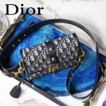 DIOR迪奧原版皮新款  Dioradict 老花布系列 郵差包