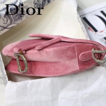DIOR迪奧原版皮Saddle 天鵝絨系列 絲絨馬鞍包-03
