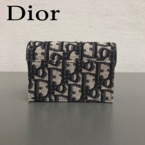 DIOR迪奧原版皮小卡包  Oblique Saddle卡包 零錢包-01