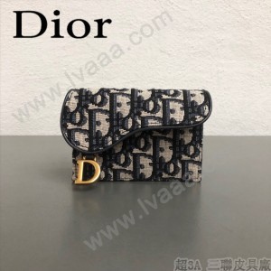 DIOR迪奧原版皮小卡包  Oblique Saddle卡包 零錢包-01