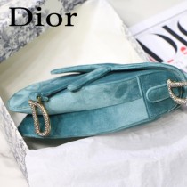 DIOR迪奧原版皮Saddle 天鵝絨系列 絲絨馬鞍包-02