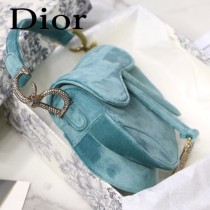 DIOR迪奧原版皮Saddle 天鵝絨系列 絲絨馬鞍包-02