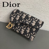 DIOR迪奧原版皮小卡包  Oblique Saddle卡包 零錢包-01