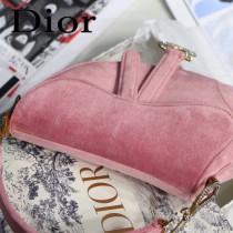 DIOR迪奧原版皮Saddle 天鵝絨系列 絲絨馬鞍包-03