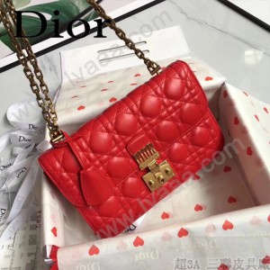 DIOR迪奧原版皮新款DIORADDICT藤格紋小羊皮翻蓋式手提包-04