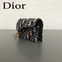 DIOR迪奧原版皮小卡包  Oblique Saddle卡包 零錢包-01
