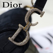 DIOR迪奧原版皮Saddle 天鵝絨系列 絲絨馬鞍包-01