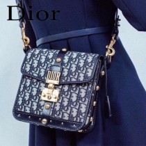 DIOR迪奧原版皮新款  Dioradict 老花布系列 郵差包