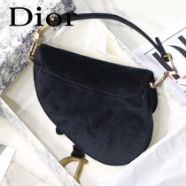 DIOR迪奧原版皮Saddle 天鵝絨系列 絲絨馬鞍包-01