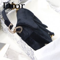 DIOR迪奧原版皮Saddle 天鵝絨系列 絲絨馬鞍包-01