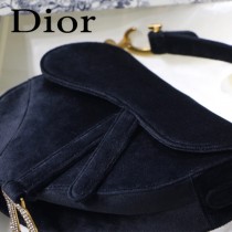DIOR迪奧原版皮Saddle 天鵝絨系列 絲絨馬鞍包-01