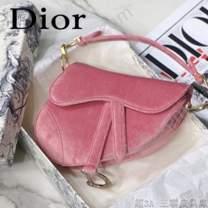 DIOR迪奧原版皮Saddle 天鵝絨系列 絲絨馬鞍包-03