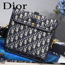 DIOR迪奧原版皮新款  Dioradict 老花布系列 郵差包