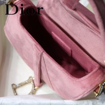 DIOR迪奧原版皮Saddle 天鵝絨系列 絲絨馬鞍包-03
