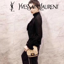 YSL-04 YSL聖羅蘭新款原版皮 小號馬鞍帆布挎包