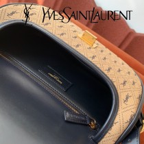 YSL-06 YSL聖羅蘭新款原版皮 中號馬鞍帆布挎包