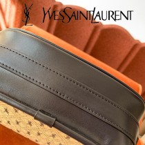 YSL-04 YSL聖羅蘭新款原版皮 小號馬鞍帆布挎包