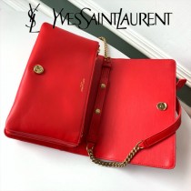 YSL 568906-2 聖羅蘭新款原版皮ANGIE小羊皮鏈條翻蓋包