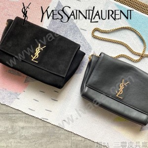 YSL-12 YSL聖羅蘭新款原版皮經典KATE正反兩用包，平紋皮麂皮