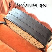 YSL-06 YSL聖羅蘭新款原版皮 中號馬鞍帆布挎包