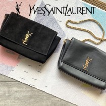 YSL-12 YSL聖羅蘭新款原版皮經典KATE正反兩用包，平紋皮麂皮