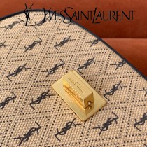 YSL-06 YSL聖羅蘭新款原版皮 中號馬鞍帆布挎包