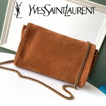 YSL-12-2 YSL聖羅蘭新款原版皮經典KATE正反兩用包，平紋皮麂皮