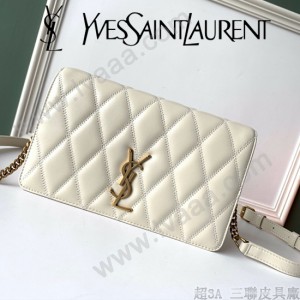 YSL 568906-1 聖羅蘭新款原版皮ANGIE小羊皮鏈條翻蓋包