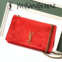 YSL-12-1 YSL聖羅蘭新款原版皮經典KATE正反兩用包，平紋皮麂皮