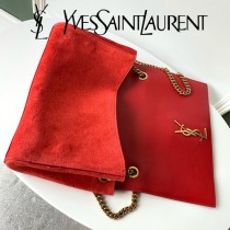 YSL-12-1 YSL聖羅蘭新款原版皮經典KATE正反兩用包，平紋皮麂皮